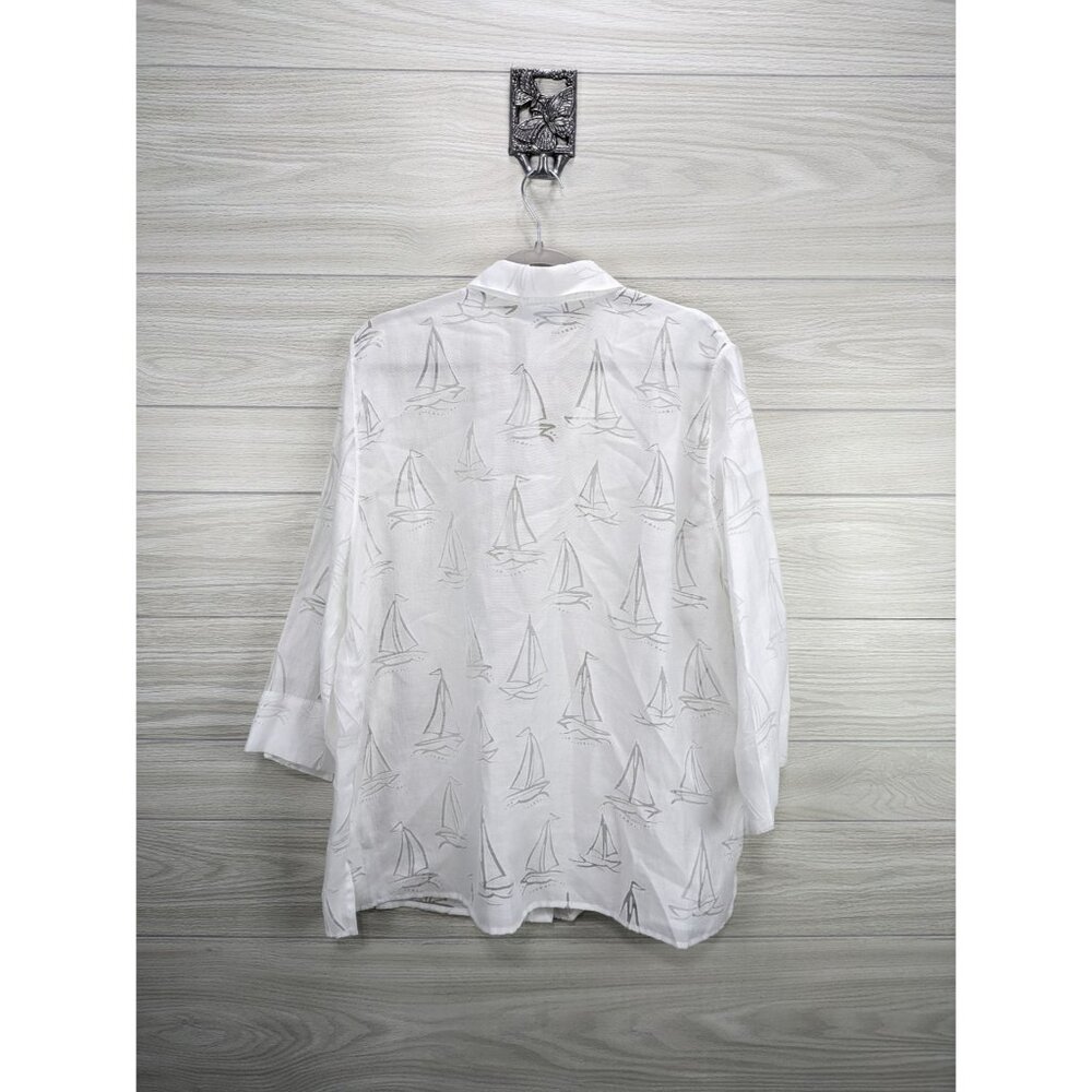 Sailboats Button-Front Shirt - Picture 6 of 7